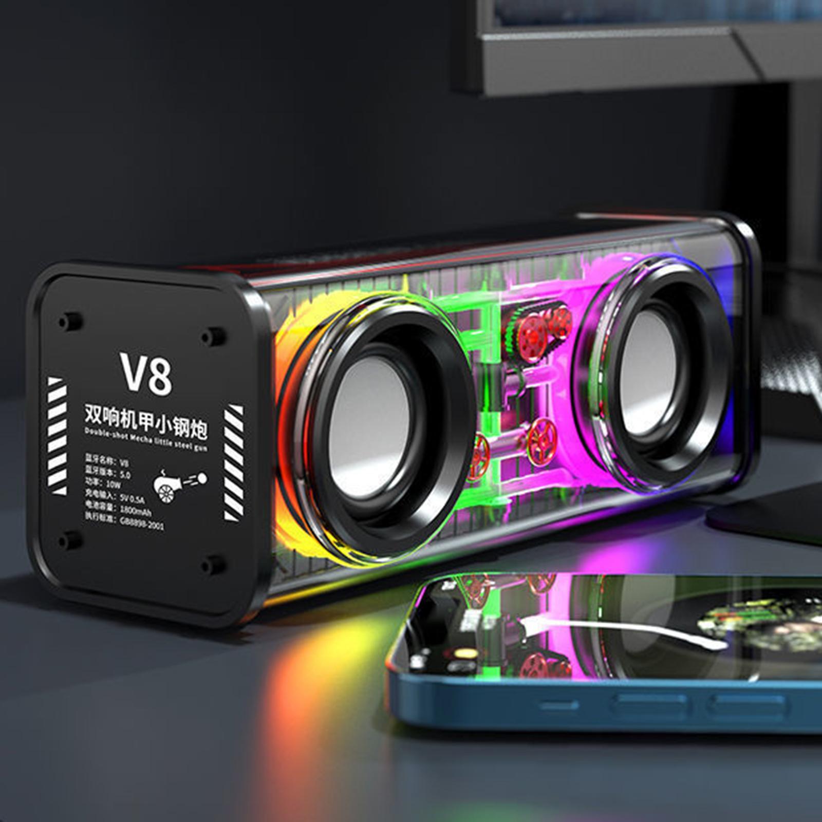 Portable Wireless Speaker Colorful RGB Light V5.3 10W for Home Party Desktop