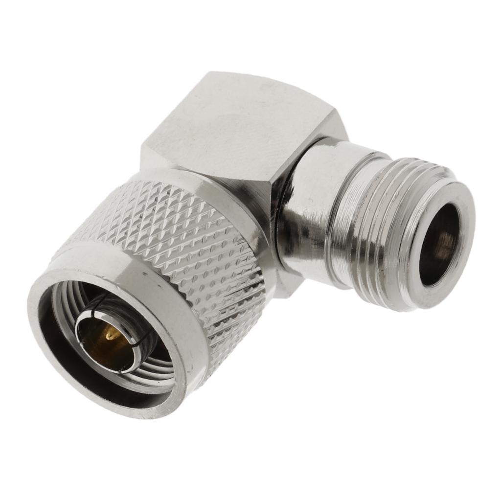 2x N Type Male Plug to Female  Right Angle 90° RF Coax Adapter Connector