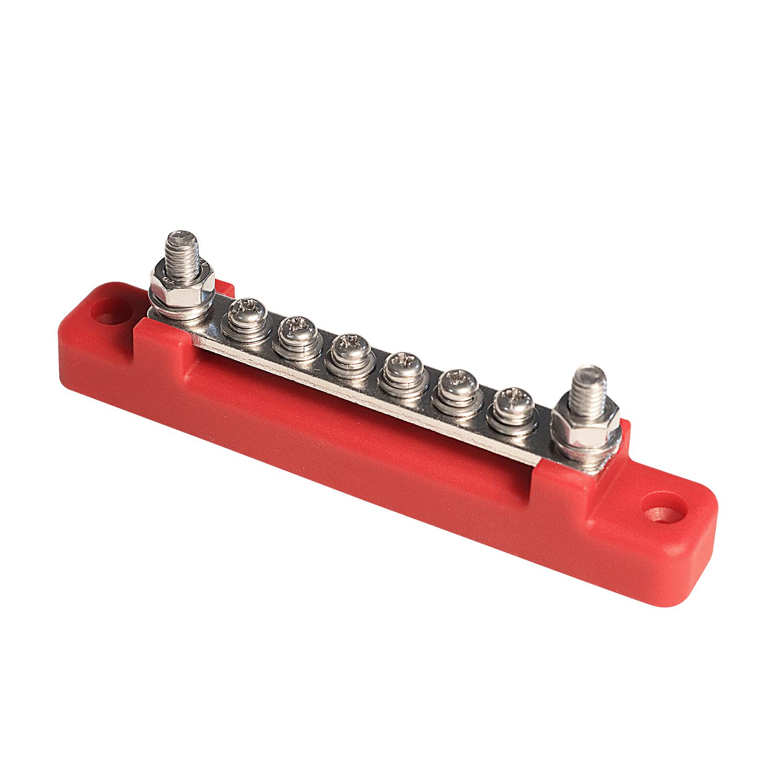 6 Terminal Single-row Bus Bar 150A BusBar Block with Cover, Ground Distribution, Power Distribution Terminal Block