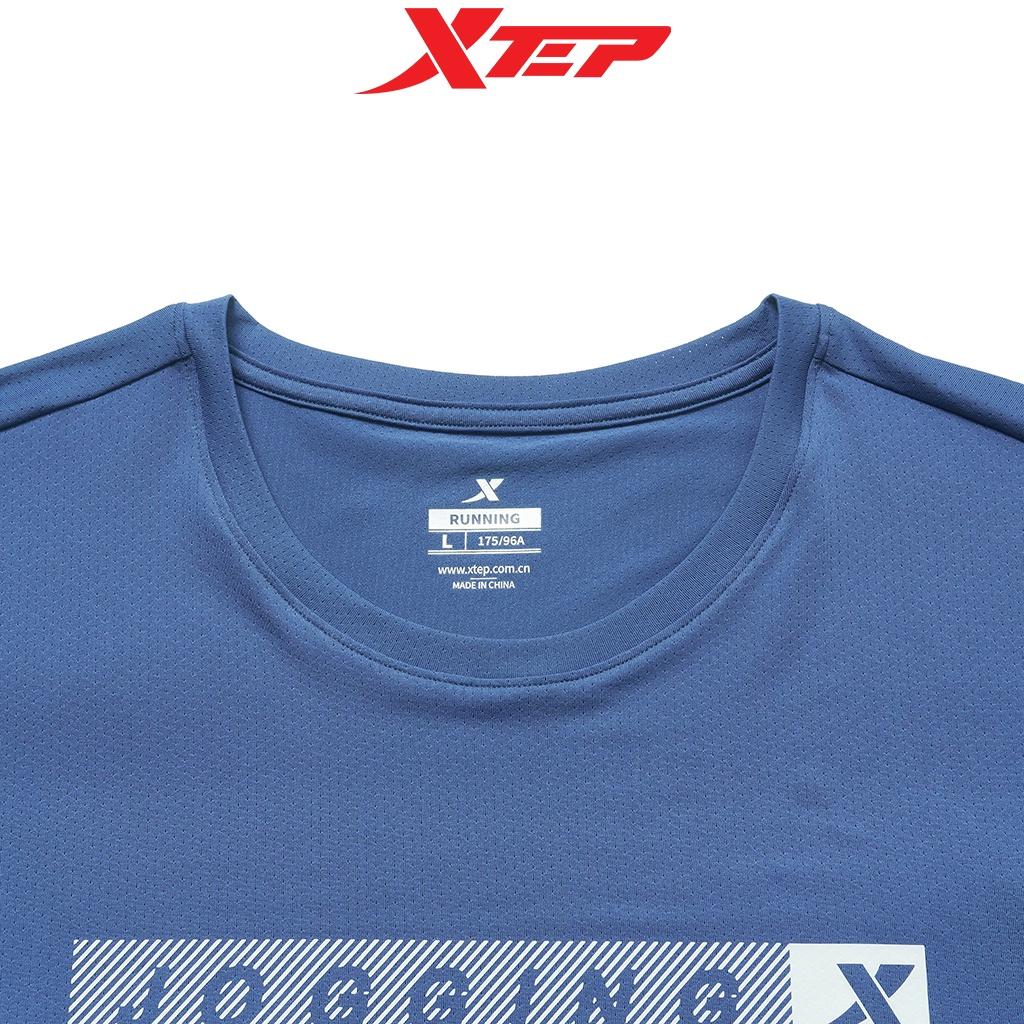 Áo thun thể thao nam Xtep Running, cổ tròn, thấm hút mồ hôi siêu tốt, có lỗ thoáng khí 878229010130