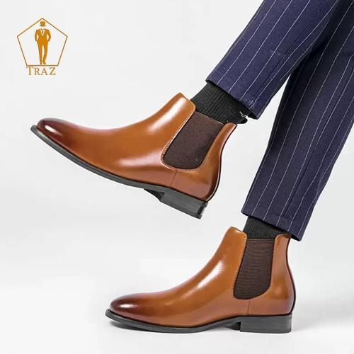 Giày boots nam Chelsea Boots Classic TRAZ đế khâu111