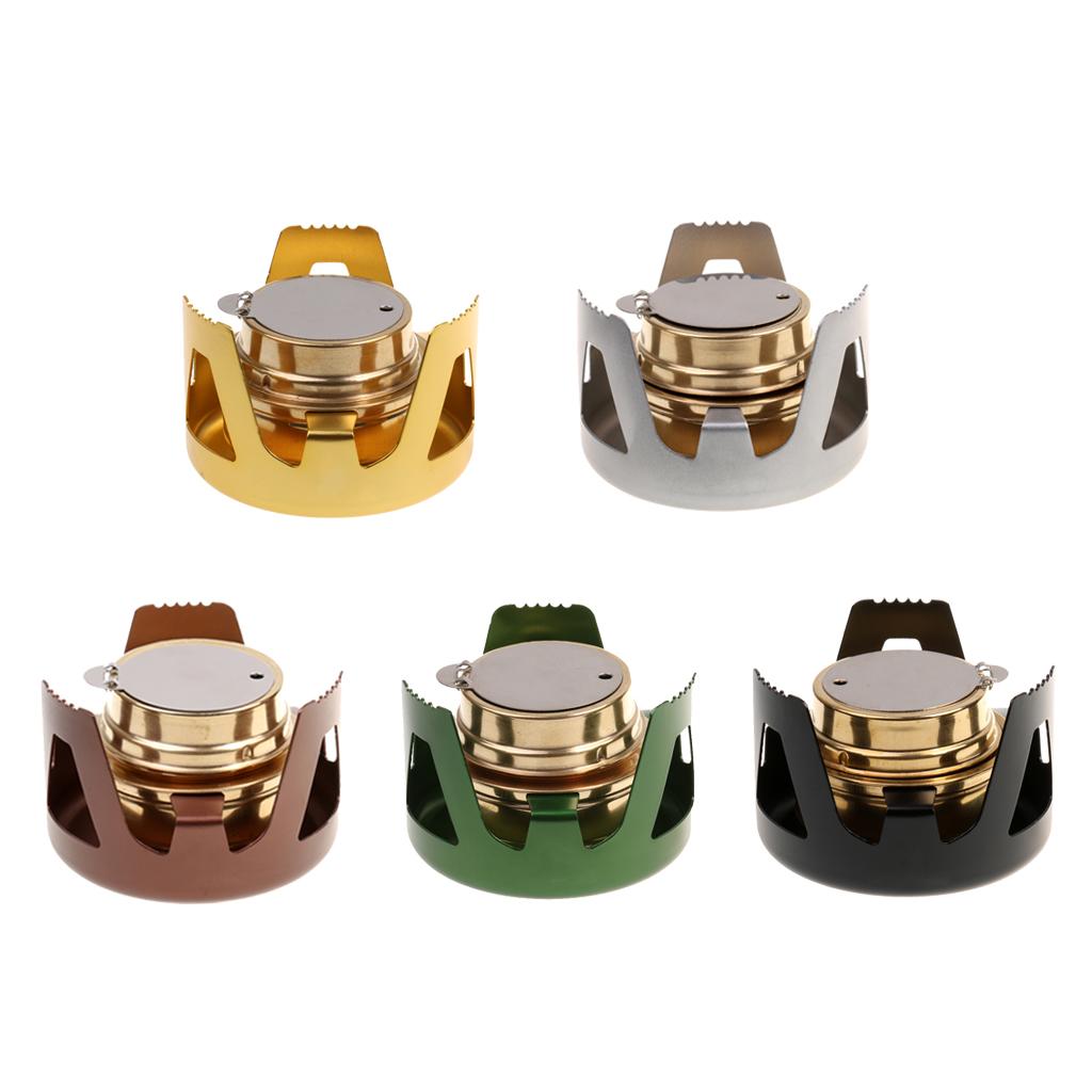 2xAluminum Alloy Mini   with Alcohol Burner Camping Backpacking Tool Gold