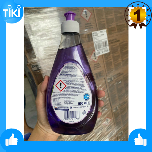 Nước rửa bát Denkmit 500ml hương Lavendel phiên bản mới nhất của denkmit, cho bát đĩa sạch dầu mỡ, mùi hương nhẹ nhàng, an toàn da tay.