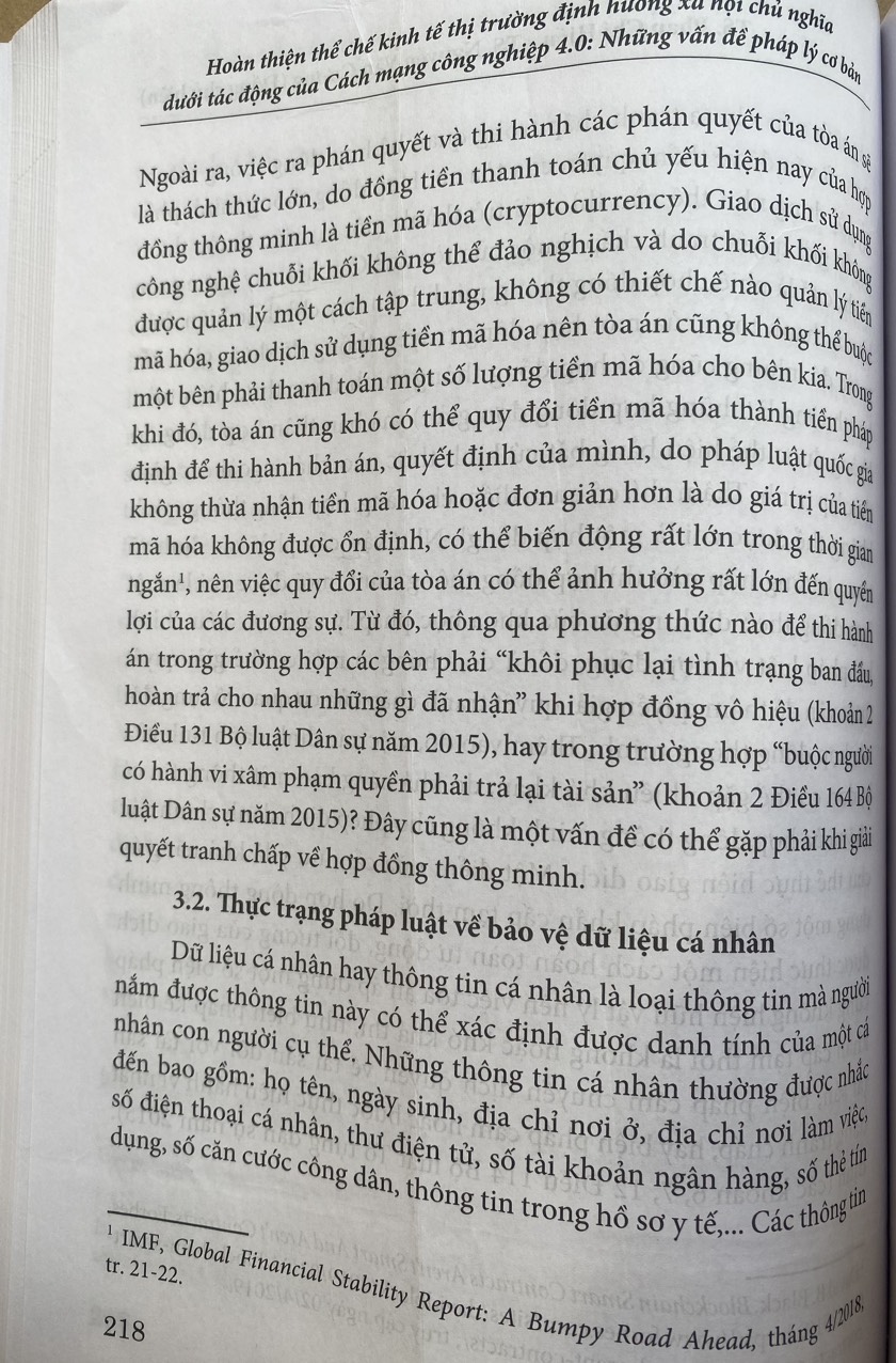 Hoàn thiện thể chế kinh tế thị trường định hướng xã hội chủ nghĩa dưới tác động của cách mạng công nghiệp 4.0:  Những vấn đề pháp lý cơ bản