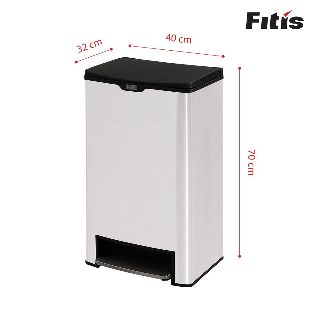 THÙNG RÁC FITIS MEGA ĐẠP - 40L - INOX SPL2-901