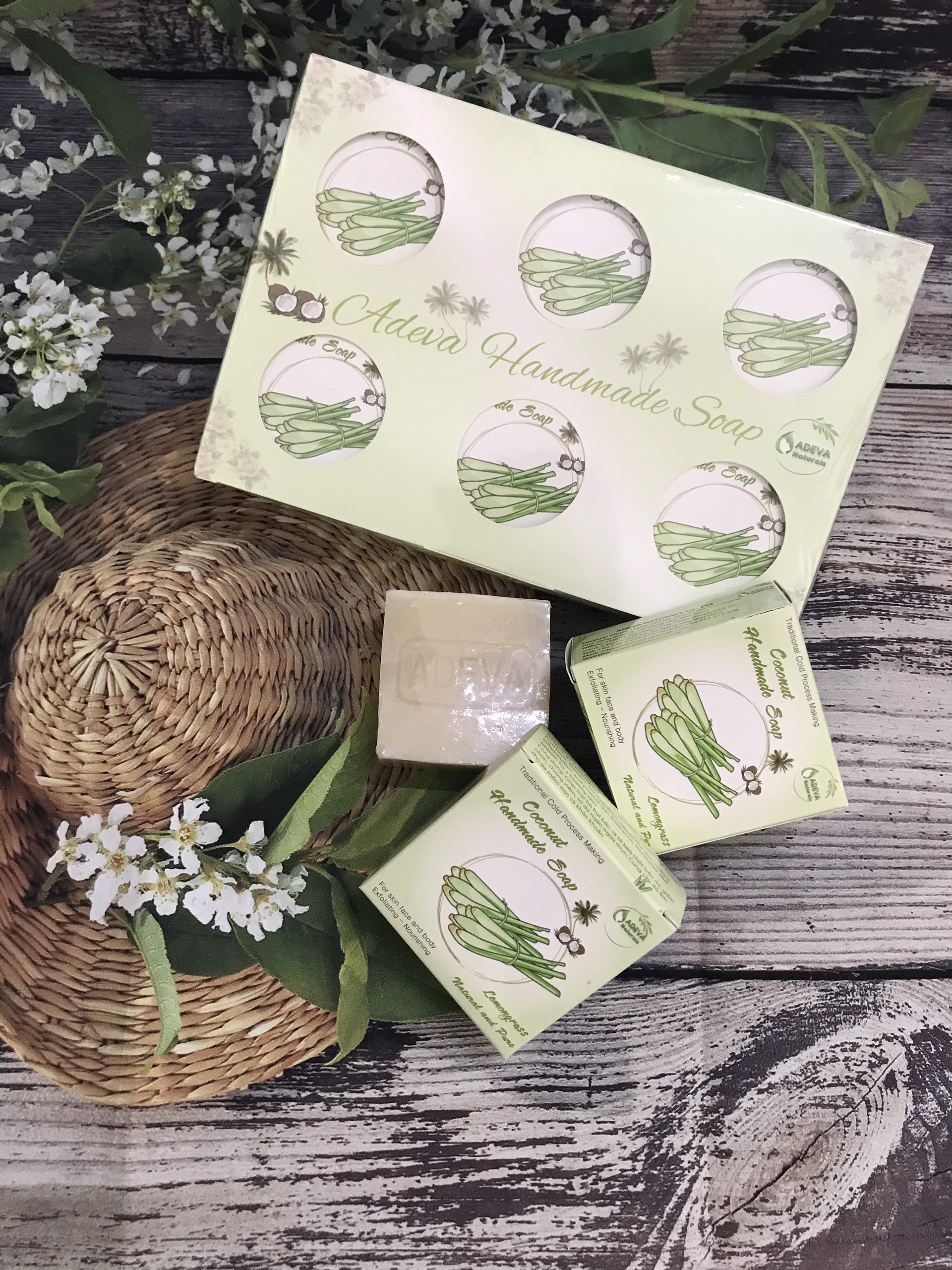 Xà phòng handmade Sả - Set 6 soap Adeva Naturals
