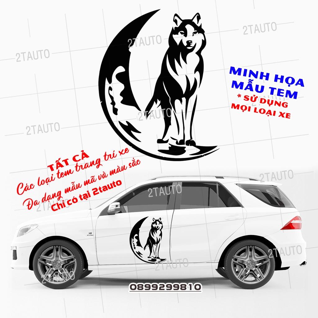 Tem decal sticker dán xe HÌNH CHÓ SÓI nhiều kích thước, chống thấm nước, logo CON SÓI WOLF dán trang trí xe hơi - MẪU 6