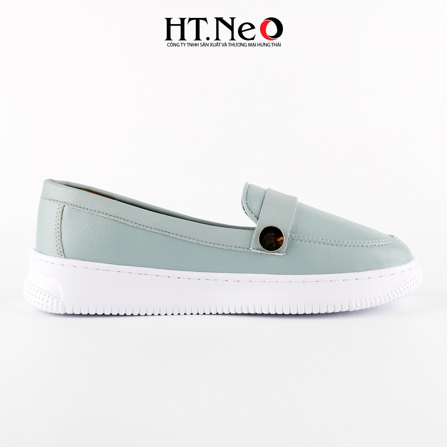 Giày mọi nữ, giày bệt nữ HT.NEO thiết kế đơn giản, trẻ trung với dáng thể thao, quai da nút khuy độc đáo, da cao cấp, đế cao su NU103