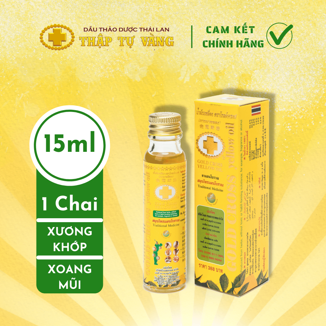 Dầu Thập Tự Vàng Thái Lan Gold Cross Yellow Oil chai 15ml