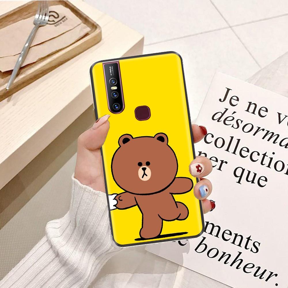 Ốp lưng điện thoại ViVo Y15 Viền dẻo TPU hình Gấu Nâu Cute