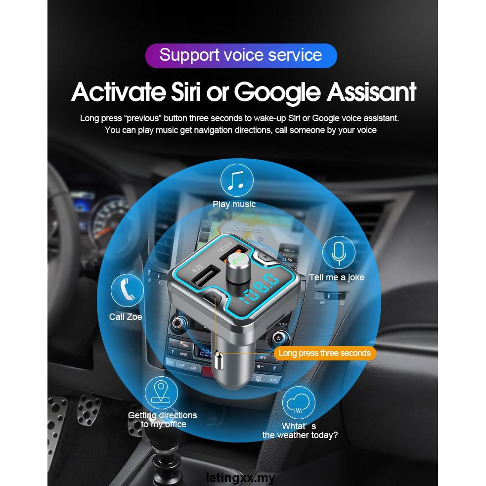 Máy Nghe Nhạc Mp3 Bluetooth 5.0 Qc3.0 Cho Xe Hơi