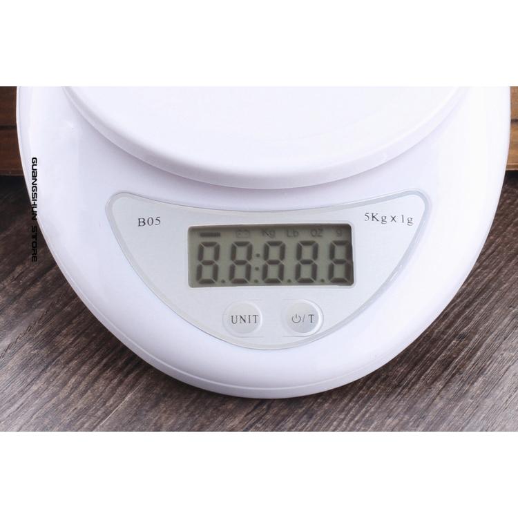 Cân Điện Tử Nhà Bếp Mini Electronic Kitchen Scale Cân Thực Phẩm 5Kg – 1G Kèm Pin - Hàng Chất Lượng