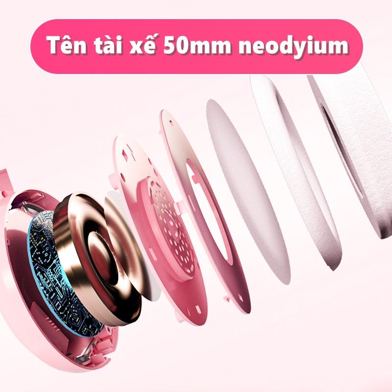 ONIKUMA K9 Tai nghe chơi game tai mèo hồng hiệu ứng âm thanh 7.1 với điện thoại máy tính xách tay giảm tiếng ồn