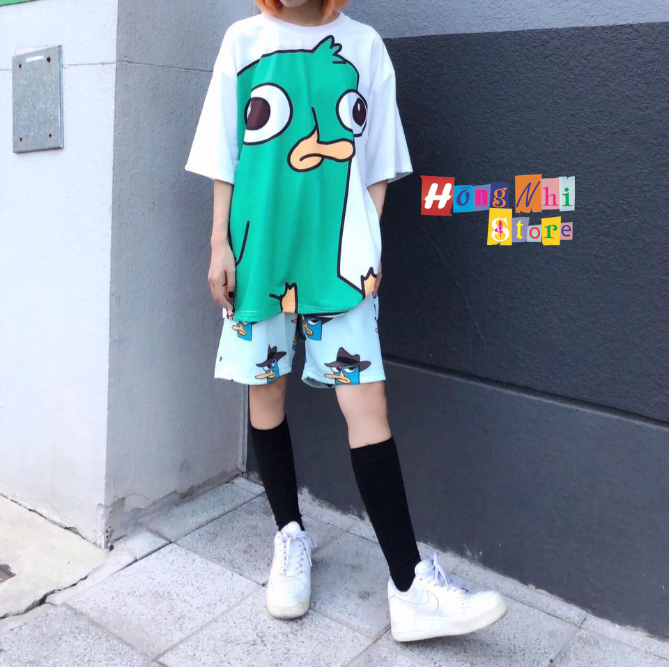 Quần Short Cartoon Unisex Hình Vịt - Quần Đùi Hoạt Hình Siêu Cute - MM