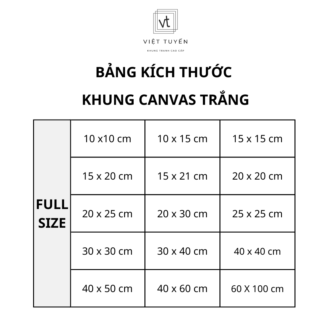 Khung tranh Canvas, Toan vẽ nhiều kích thước giá rẻ tận xưởng - nội thất Việt Tuyến