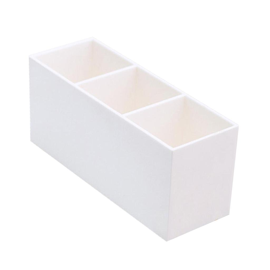 3x Table Acrylic Makeup Nail Art Brush Pen Holder 3 Dividers Lipstick Case Box