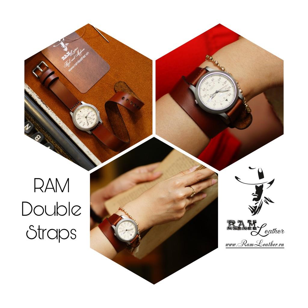 DÂY ĐỒNG HỒ 18MM DA BÒ THẬT ( TẶNG FULL PHỤ KIỆN ) - CHÍNH HÃNG RAM LEATHER