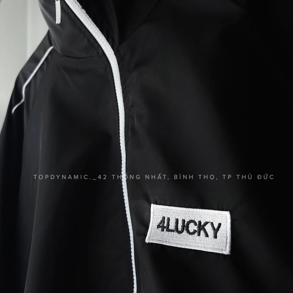 Áo khoác dù thêu &quot; 4LUCKY &quot; / form rộng unisex (Ảnh shop chụp)