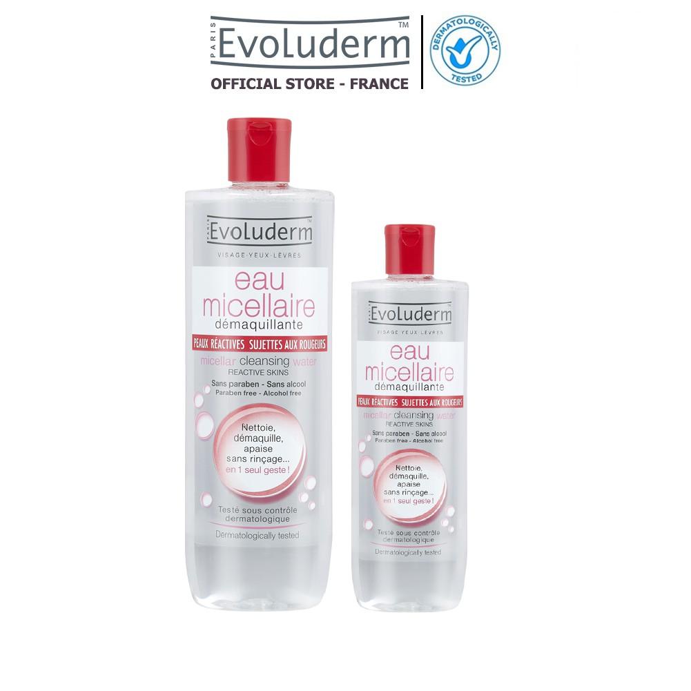 Bộ nước tẩy trang Evoluderm dành cho da Mẫn Cảm và Kích ứng 250ml + 500ml