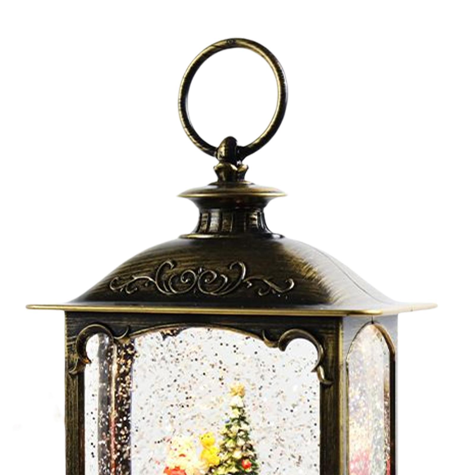 Glittering Christmas Music Box Lantern Rotating for Indoor Home Decoration