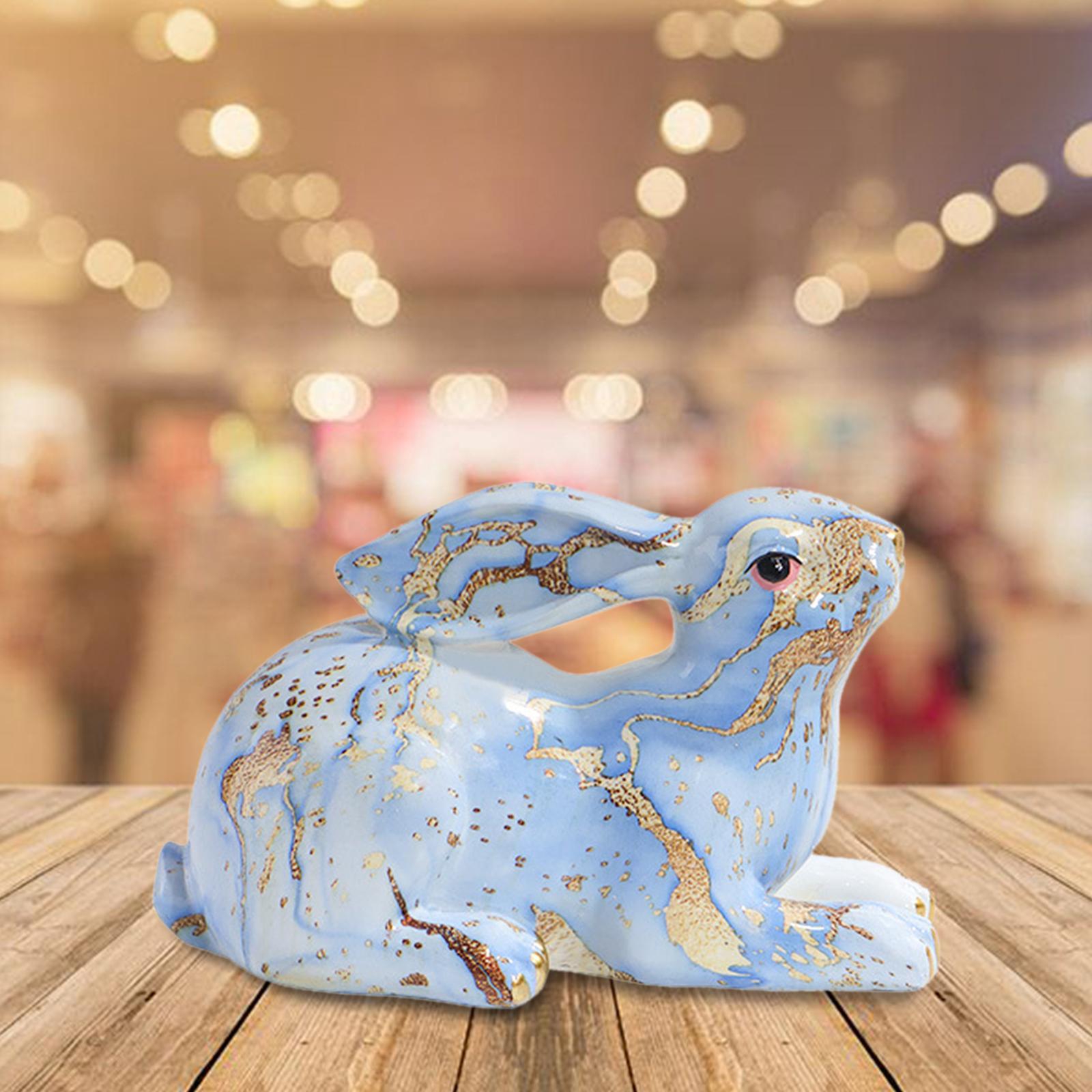 Rabbit Statue Resin Animal Figurine Modern Art for Decoration Gift Crafts