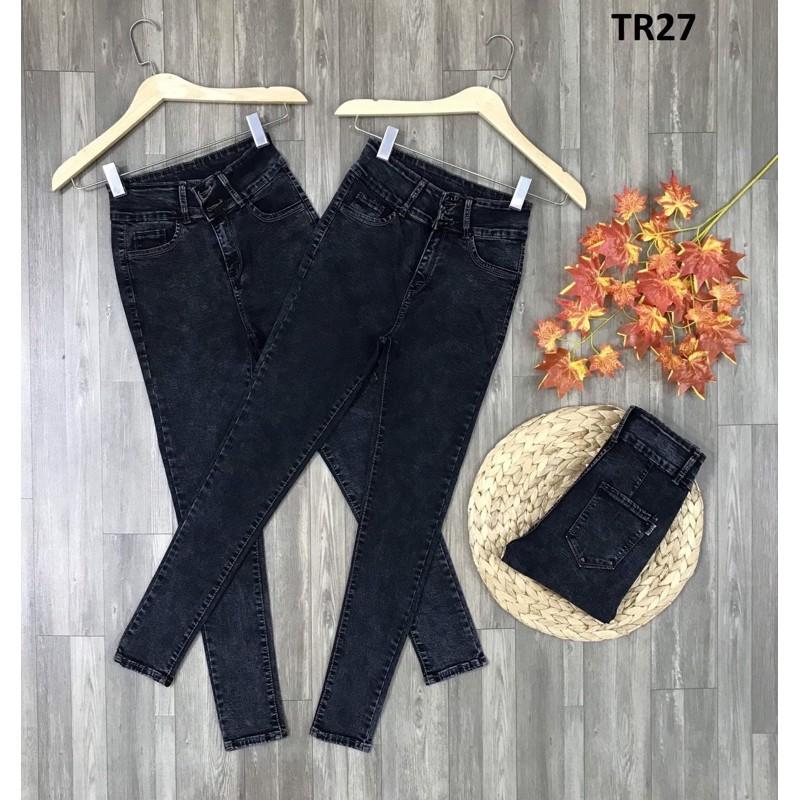 Quần Jeans Nữ Lưng màu Xám đen