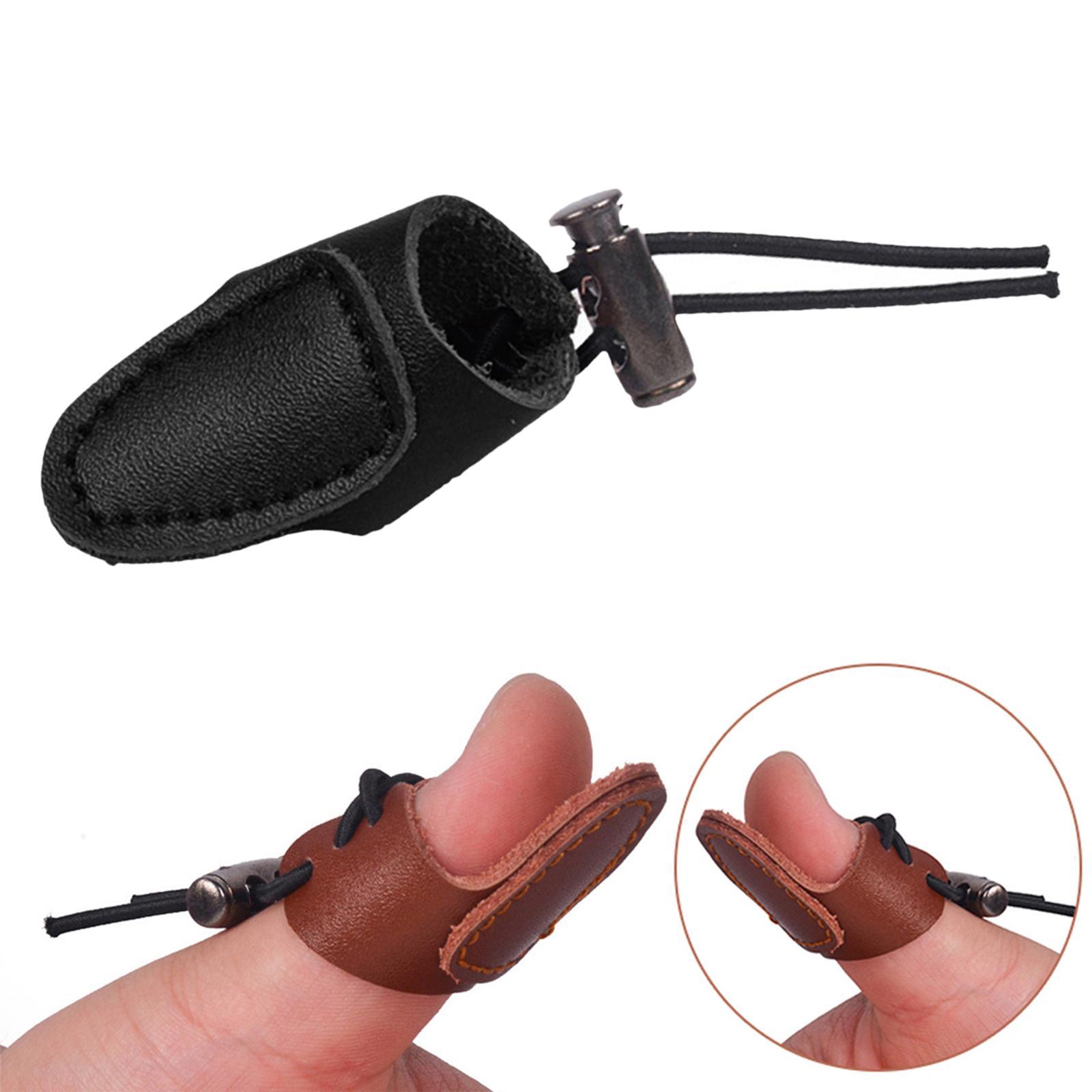 Archery Leather Finger Guard Longbow Recurve Bow Shooting Thumb Ring Protective Gear Outdoor Hunting Accessories