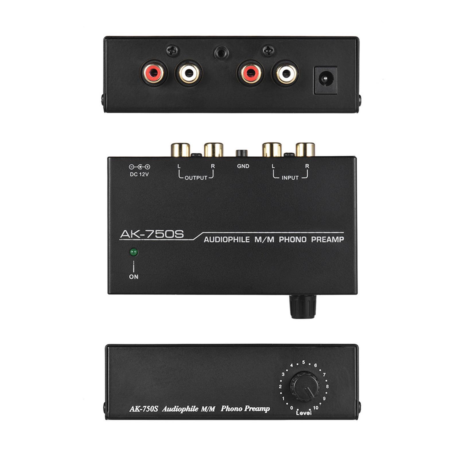 Phono Preamp Pre  US Standard Plug Portable Compact ,Black
