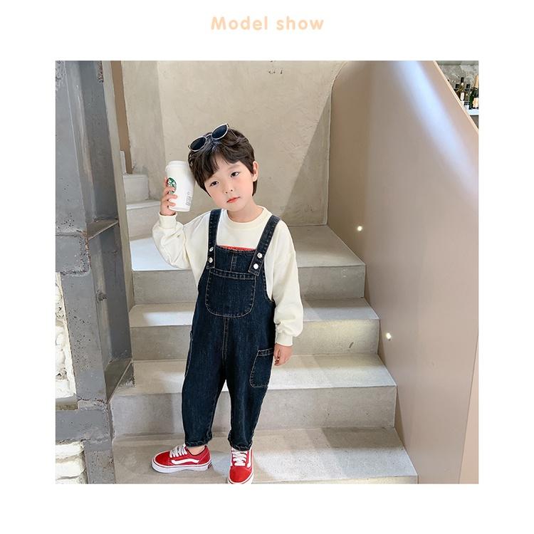 Quần yếm cho bé Magickids chất jean Hàn Quốc dáng dài cho bé đi học đi chơi Quần áo trẻ em mẫu mới QY22002