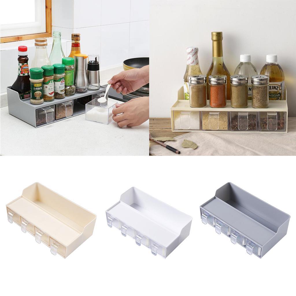 Multi-function Spice Jar Rack Condiment Pot Container Cruet Organizer