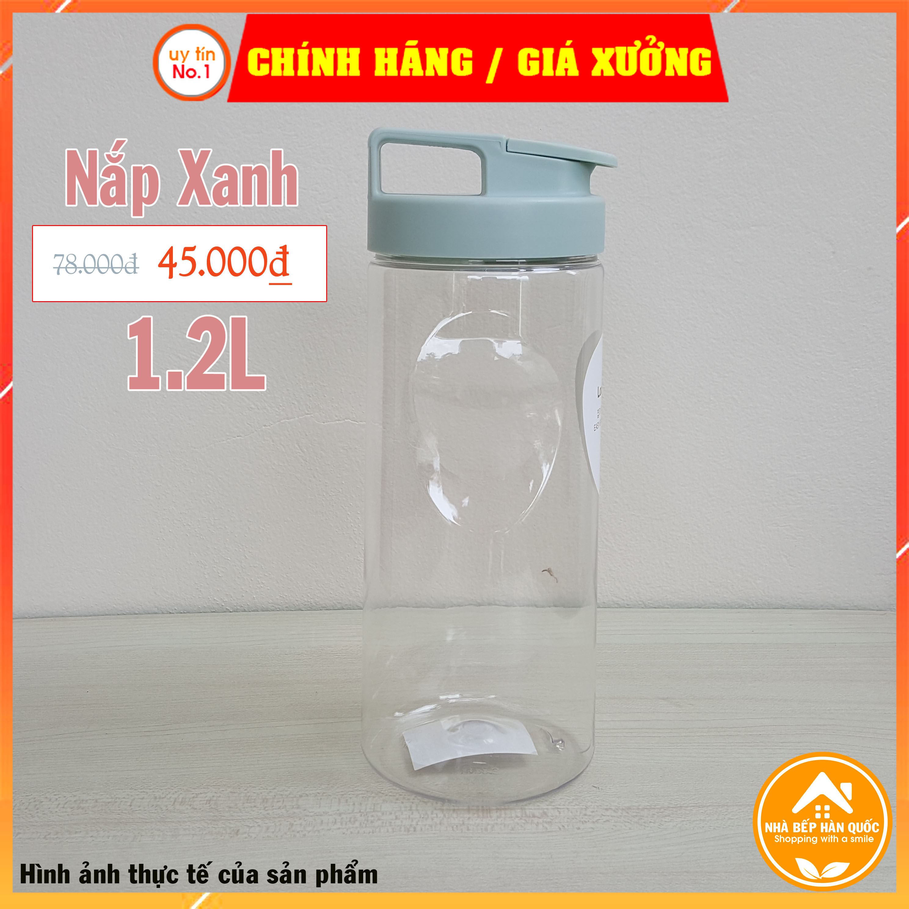 Bình nước Lock&amp;Lock chính hãng Water Bottle 1200ml &amp; 1500ml HAP813 HAP814