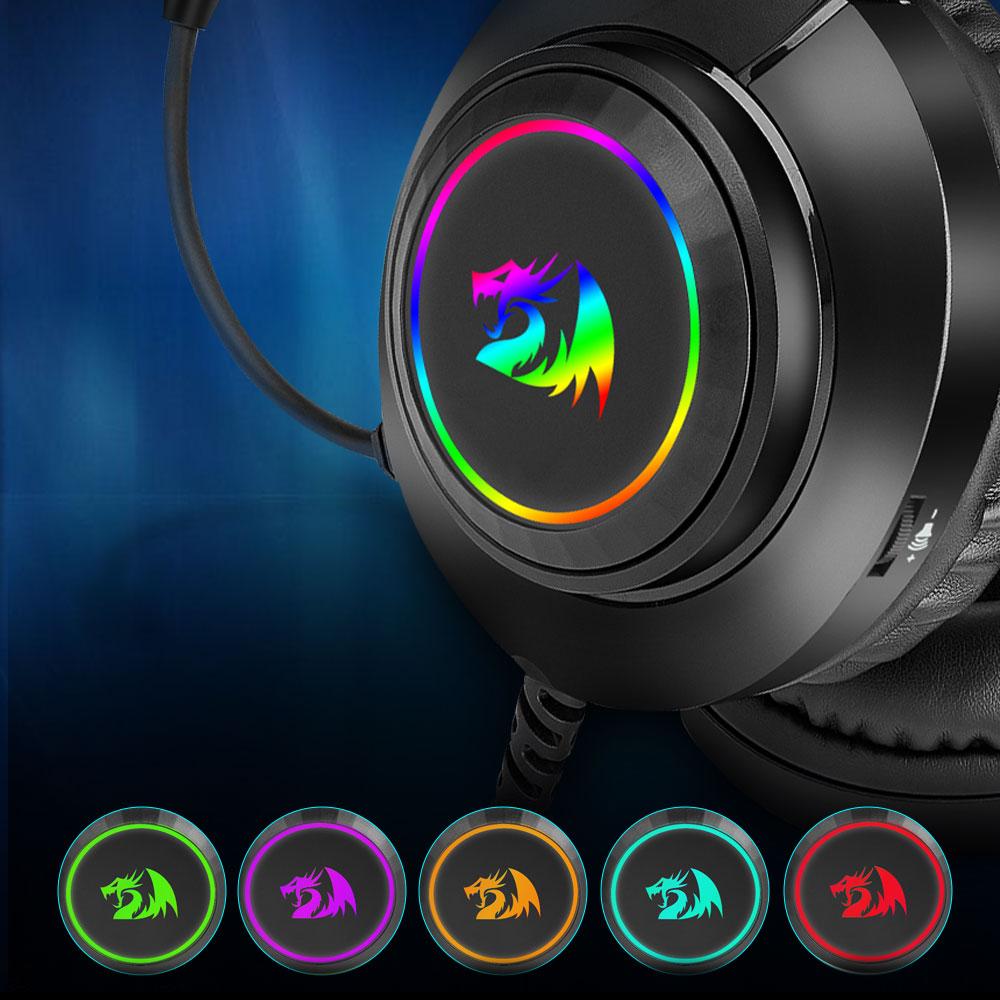 Tai nghe chơi game REDRAGON HYLAS H260 RGB, Âm thanh vòm 3,5mm Máy tính PC Tai nghe Tai nghe Micrô cho PS4 Switch Xbox-one Màu sắc: Trắng