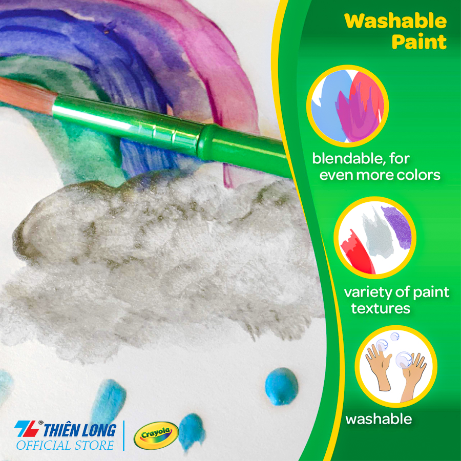 Bộ 42 màu nước có thể rửa được Crayola Washable Kids Paint