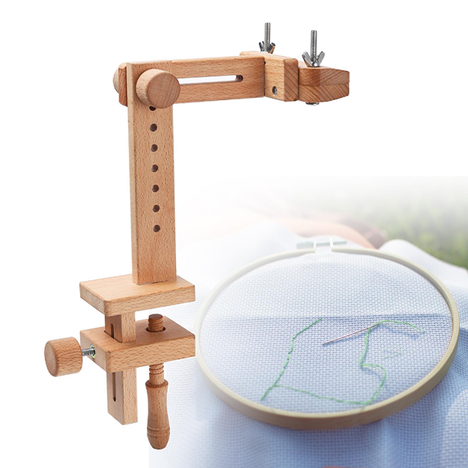 Wooden Frame Cross Stitch Embroidery Hoop Holder Needlework Sewing Tool