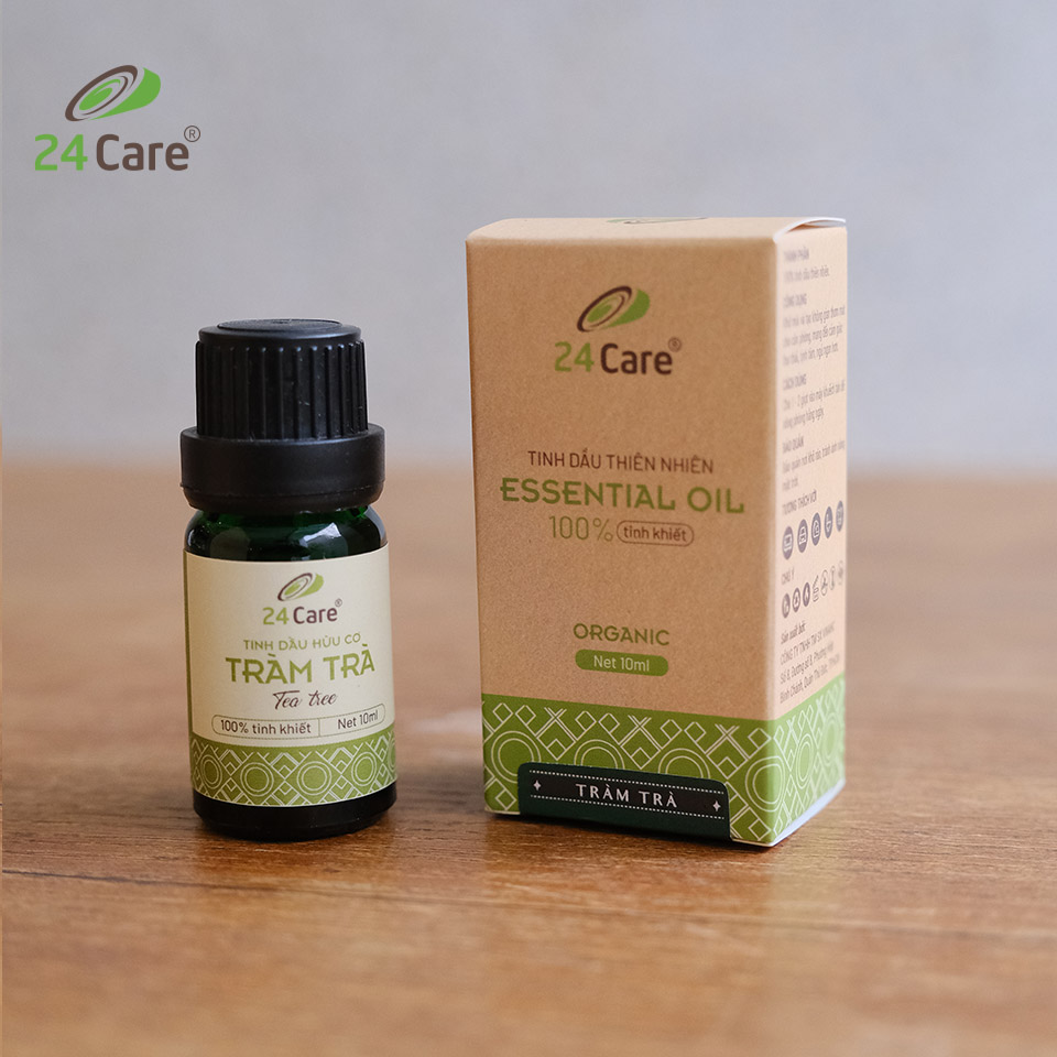 Tinh dầu Tràm Trà 24Care 10ML - Chiết xuất thiên nhiên, thanh lọc không khí, mùi hương trầm ấm, giảm căng thẳng, cân bằng cảm xúc.