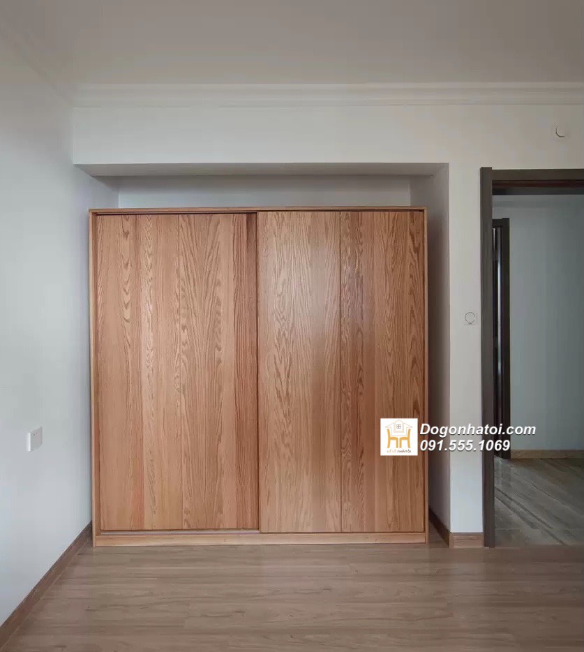 Tủ quần áo của lùa 2 cánh gỗ sồi tự nhiên 2m x 1m8 - TA215