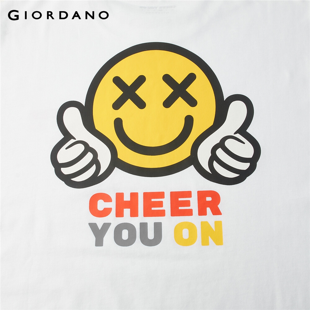 Áo Thun Ngắn Tay Nam In Hình &quot;Cheer You On&quot; Giordano Printed Tee 01090243