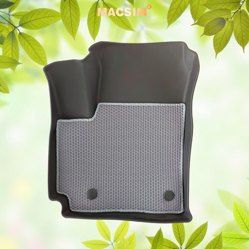 Thảm sd3 dạng lưới lục giác 2 lớp Kia Sonet 2022+ (màu ghi) bề mặt cao su siêu sạch nhãn hiệu Macsim