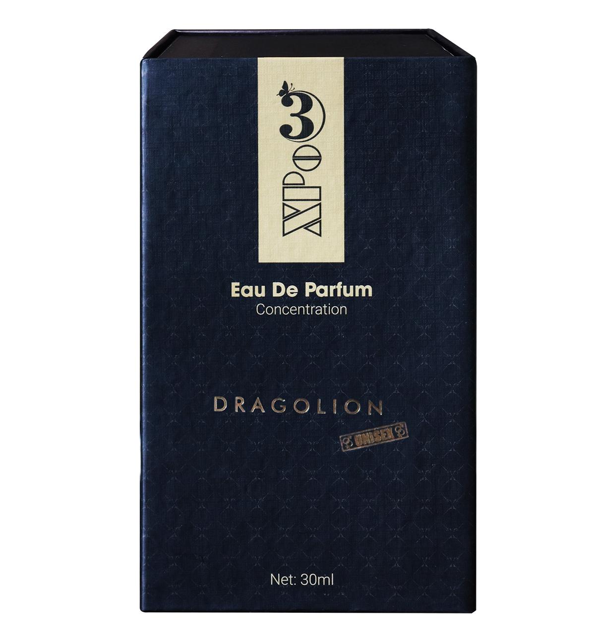 Nước hoa Nam cô đặc XBeauty XPo3 Dragolion 30ml. Nước hoa thơm lâu, giữ mùi trên 6 tiếng.