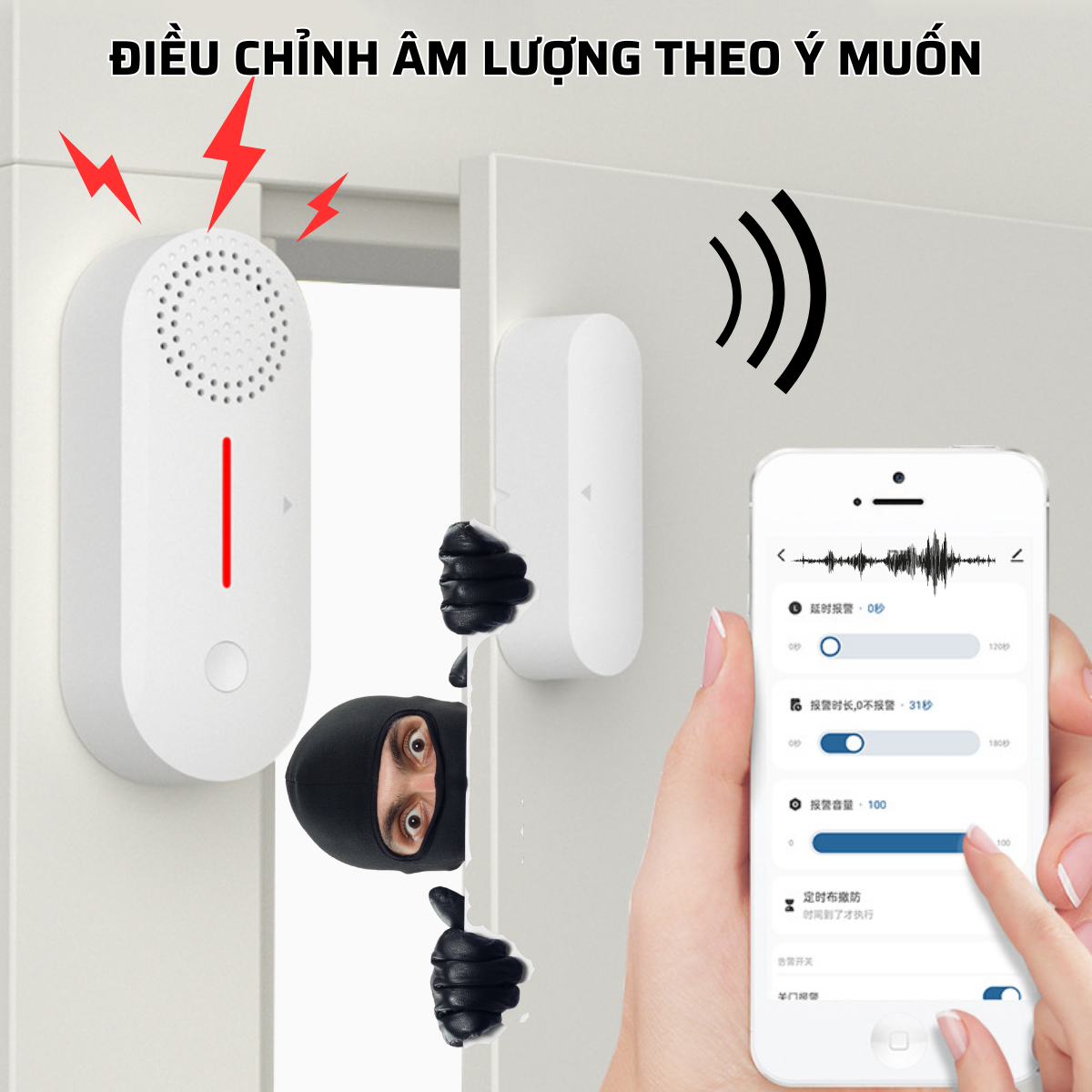 Chuông báo động chống trộm, báo khách mở cửa kết nối wifi CTFAST AW301 - Điều khiển từ xa qua app, âm báo 100 db hẹn giờ thông minh - Hàng chính hãng