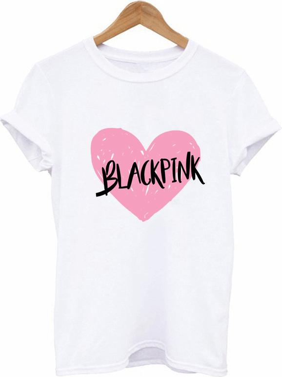 Áo phông BlackPink trái tim hồng - Áo thun ngắn tay mùa hè