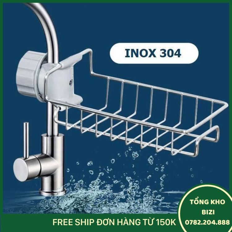 Kệ Inox Gắn Vòi Nước Thông Minh. Kệ Treo Bồn Rửa Chén, Bát - Free Ship Toàn Quốc