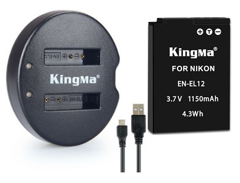 Combo pin sạc Kingma cho Nikon EN-EL12, Hàng chính hãng