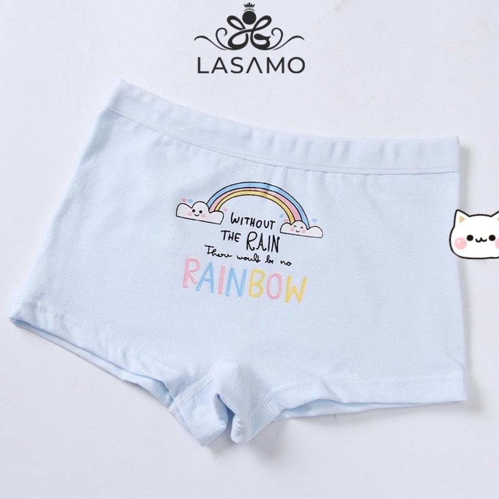 Quần chip bé gái, quần lót cho bé gái cotton cao cấp họa tiết Rainbow dễ thương hãng LASAMO mã QLB024