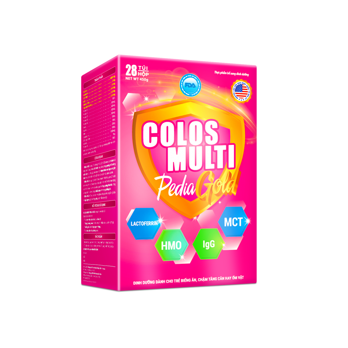 Sữa non Colosmulti Pedia Gold hộp 28 gói x 16g dành cho trẻ biếng ăn