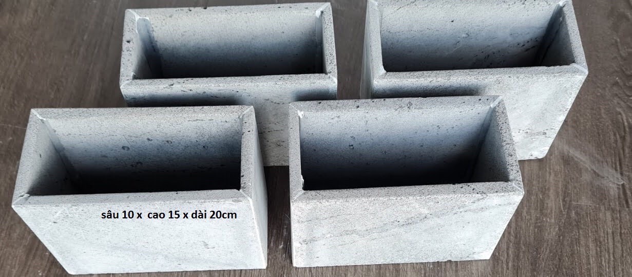 Chậu treo tường ban công, treo giếng trời trồng hoa bằng đá ong xám độc đáo
