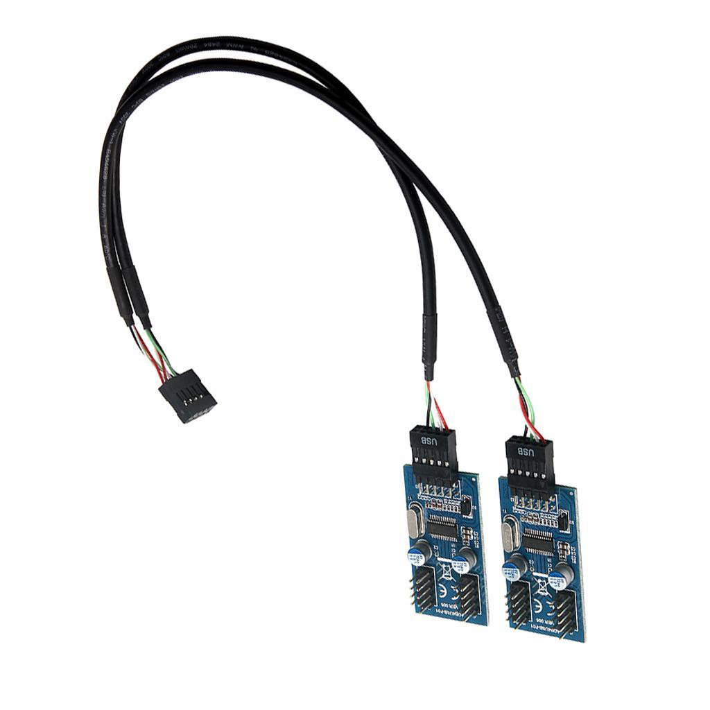 9pin Motherboard Header 1x Female to 4xMale Extension Adapter Splitter Board