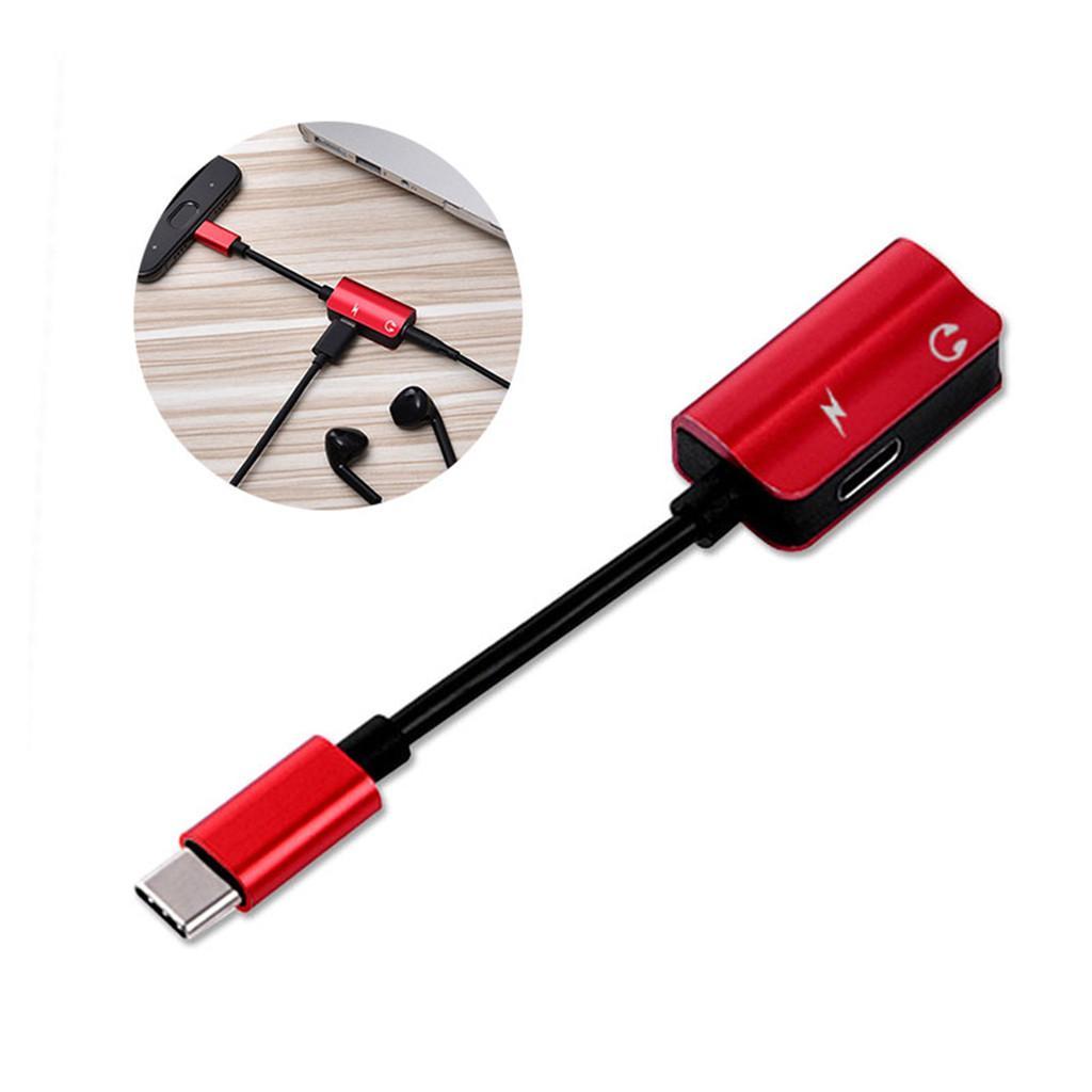 2 Pieces 2 in 1 Type C to 3.5mm Charger Audio Adapter Headphone USB C Cable