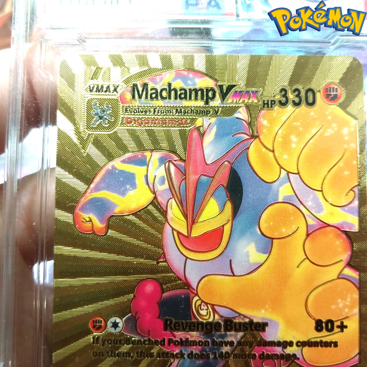 Machamp VMAX 073 189 thẻ pokemon nhôm mạ vàng lực sĩ 4 tay siêu cấp Tặng kèm bảo vệ thẻ 1459 d24 1-42