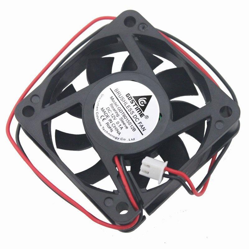Gdstime 1 Pcs 12V 6cm 60x60x15mm Computer Case Brushless DC Cooling Fan 60mm x 15mm Small Cooler Radiator 6015 0.1A